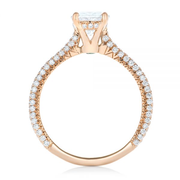 18k Rose Gold 18k Rose Gold Oval Diamond Engagement Ring - Front View -  102561