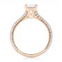 14k Rose Gold Oval Diamond Engagement Ring - Front View -  102561 - Thumbnail