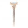 14k Rose Gold Oval Diamond Engagement Ring - Side View -  102561 - Thumbnail