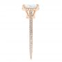 14k Rose Gold Oval Diamond Engagement Ring - Side View -  102561 - Thumbnail