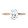14k Rose Gold Oval Diamond Engagement Ring - Top View -  102561 - Thumbnail