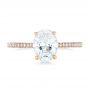 18k Rose Gold 18k Rose Gold Oval Diamond Engagement Ring - Top View -  102561 - Thumbnail