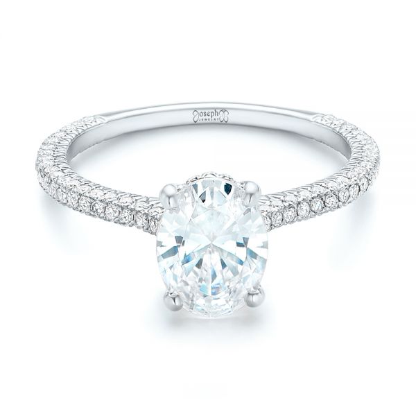  Platinum Platinum Oval Diamond Engagement Ring - Flat View -  102561