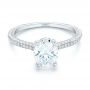 18k White Gold 18k White Gold Oval Diamond Engagement Ring - Flat View -  102561 - Thumbnail