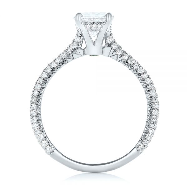 18k White Gold 18k White Gold Oval Diamond Engagement Ring - Front View -  102561