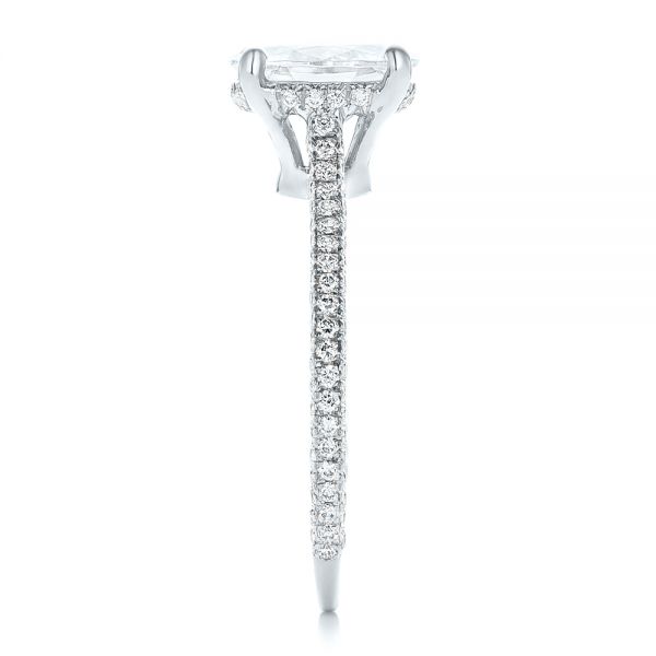 14k White Gold 14k White Gold Oval Diamond Engagement Ring - Side View - 102561