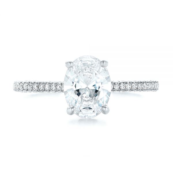  Platinum Platinum Oval Diamond Engagement Ring - Top View -  102561