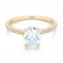 18k Yellow Gold 18k Yellow Gold Oval Diamond Engagement Ring - Flat View -  102561 - Thumbnail