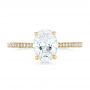18k Yellow Gold 18k Yellow Gold Oval Diamond Engagement Ring - Top View -  102561 - Thumbnail