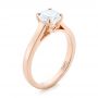 18k Rose Gold 18k Rose Gold Solitaire Diamond Engagement Ring - Three-Quarter View -  104086 - Thumbnail