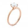 14k Rose Gold Solitaire Diamond Engagement Ring - Three-Quarter View -  104113 - Thumbnail