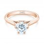 18k Rose Gold 18k Rose Gold Solitaire Diamond Engagement Ring - Flat View -  104114 - Thumbnail