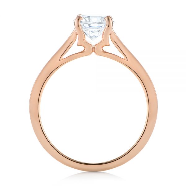 18k Rose Gold 18k Rose Gold Solitaire Diamond Engagement Ring - Front View -  104086