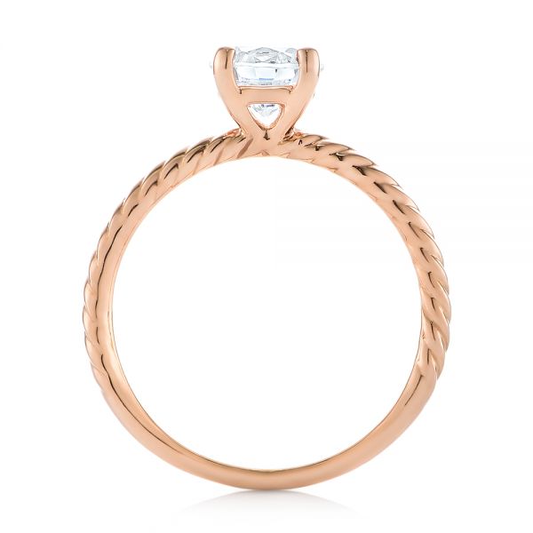 18k Rose Gold 18k Rose Gold Solitaire Diamond Engagement Ring - Front View -  104113