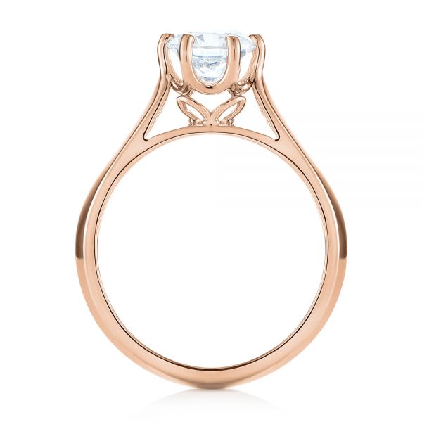 18k Rose Gold 18k Rose Gold Solitaire Diamond Engagement Ring - Front View - 104114