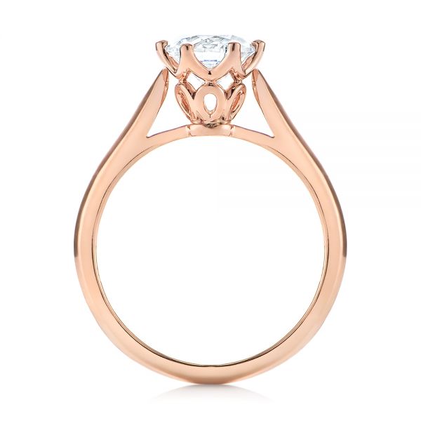 14k Rose Gold Solitaire Diamond Engagement Ring - Front View - 104173