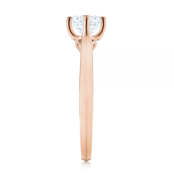 18k Rose Gold 18k Rose Gold Solitaire Diamond Engagement Ring - Side View - 104114