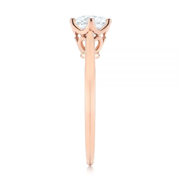 14k Rose Gold Solitaire Diamond Engagement Ring - Side View -  104173