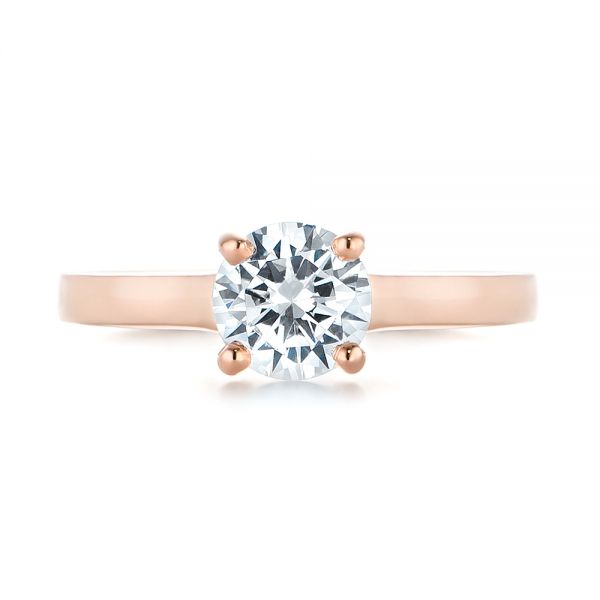 18k Rose Gold 18k Rose Gold Solitaire Diamond Engagement Ring - Top View -  104086