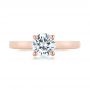 14k Rose Gold Solitaire Diamond Engagement Ring - Top View -  104086 - Thumbnail