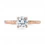 14k Rose Gold Solitaire Diamond Engagement Ring - Top View -  104113 - Thumbnail