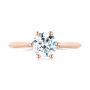 14k Rose Gold Solitaire Diamond Engagement Ring - Top View -  104173 - Thumbnail