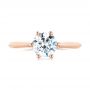 18k Rose Gold 18k Rose Gold Solitaire Diamond Engagement Ring - Top View -  104173 - Thumbnail