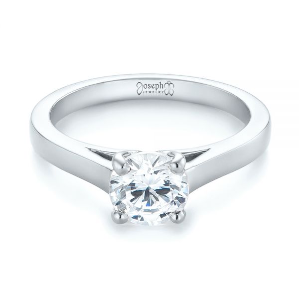 14k White Gold 14k White Gold Solitaire Diamond Engagement Ring - Flat View -  104086