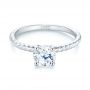 14k White Gold 14k White Gold Solitaire Diamond Engagement Ring - Flat View -  104113 - Thumbnail