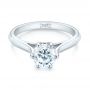 18k White Gold Solitaire Diamond Engagement Ring - Flat View -  104114 - Thumbnail