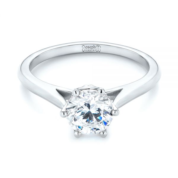  Platinum Platinum Solitaire Diamond Engagement Ring - Flat View -  104173