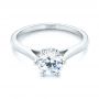 14k White Gold 14k White Gold Solitaire Diamond Engagement Ring - Flat View -  104173 - Thumbnail