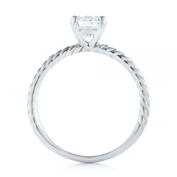 14k White Gold 14k White Gold Solitaire Diamond Engagement Ring - Front View -  104113