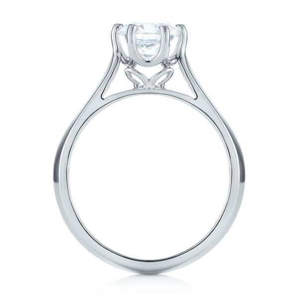 18k White Gold Solitaire Diamond Engagement Ring - Front View -  104114