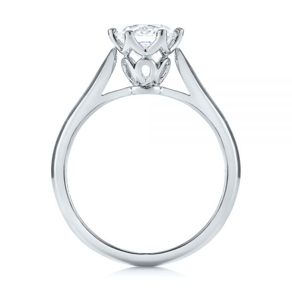 18k White Gold 18k White Gold Solitaire Diamond Engagement Ring - Front View -  104173