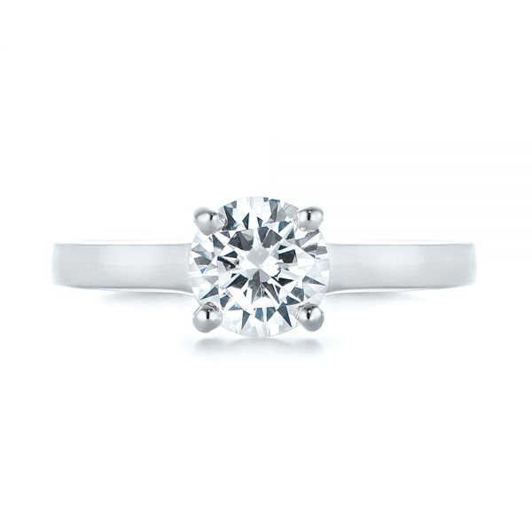 14k White Gold 14k White Gold Solitaire Diamond Engagement Ring - Top View - 104086