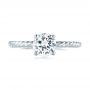 18k White Gold 18k White Gold Solitaire Diamond Engagement Ring - Top View -  104113 - Thumbnail