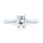 18k White Gold Solitaire Diamond Engagement Ring - Top View -  104114 - Thumbnail