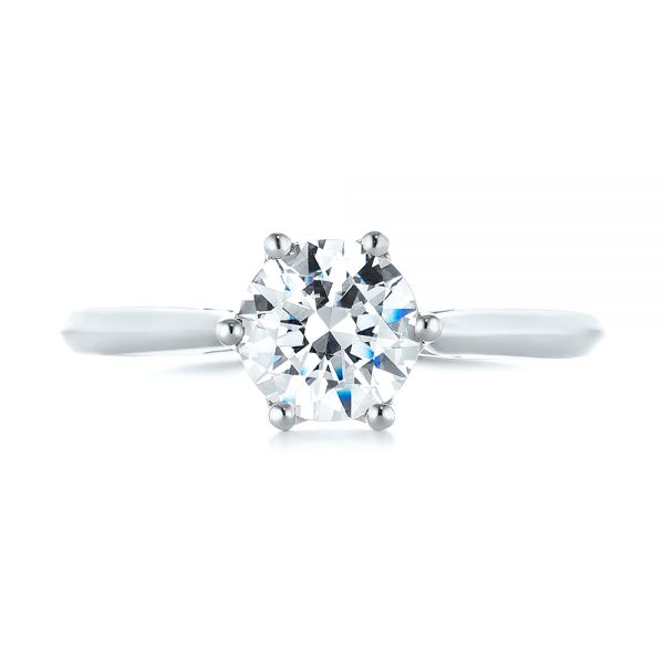  Platinum Platinum Solitaire Diamond Engagement Ring - Top View -  104173