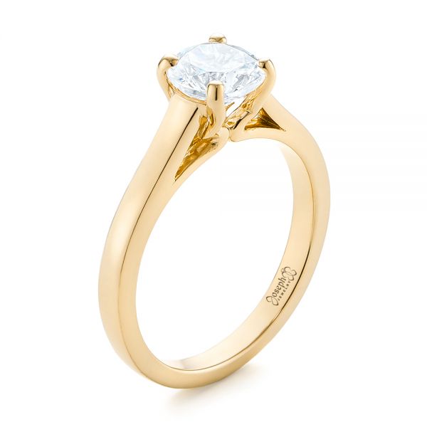 14k Yellow Gold 14k Yellow Gold Solitaire Diamond Engagement Ring - Three-Quarter View -  104086