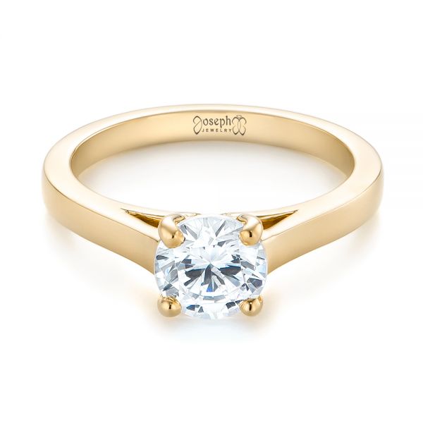 14k Yellow Gold 14k Yellow Gold Solitaire Diamond Engagement Ring - Flat View -  104086
