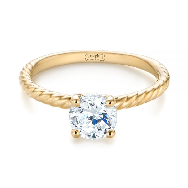 14k Yellow Gold 14k Yellow Gold Solitaire Diamond Engagement Ring - Flat View -  104113