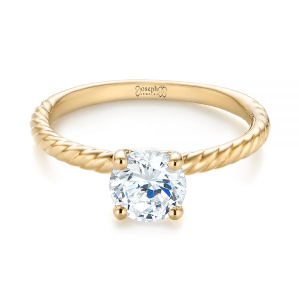 14k Yellow Gold 14k Yellow Gold Solitaire Diamond Engagement Ring - Flat View - 104113