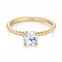 18k Yellow Gold 18k Yellow Gold Solitaire Diamond Engagement Ring - Flat View -  104113 - Thumbnail