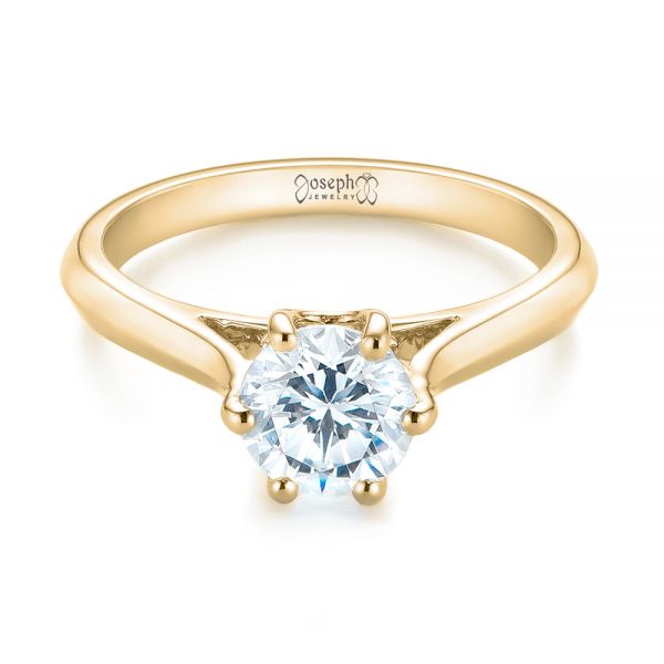 18k Yellow Gold 18k Yellow Gold Solitaire Diamond Engagement Ring - Flat View - 104114