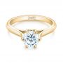 14k Yellow Gold 14k Yellow Gold Solitaire Diamond Engagement Ring - Flat View -  104114 - Thumbnail