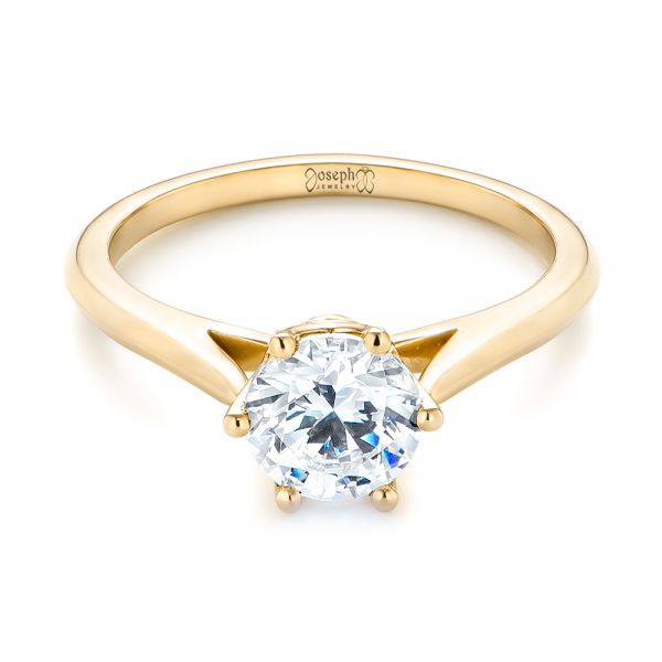 14k Yellow Gold 14k Yellow Gold Solitaire Diamond Engagement Ring - Flat View - 104173