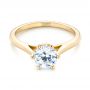 18k Yellow Gold 18k Yellow Gold Solitaire Diamond Engagement Ring - Flat View -  104173 - Thumbnail
