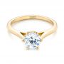 14k Yellow Gold 14k Yellow Gold Solitaire Diamond Engagement Ring - Flat View -  104173 - Thumbnail