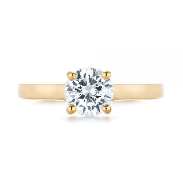 14k Yellow Gold 14k Yellow Gold Solitaire Diamond Engagement Ring - Top View - 104086
